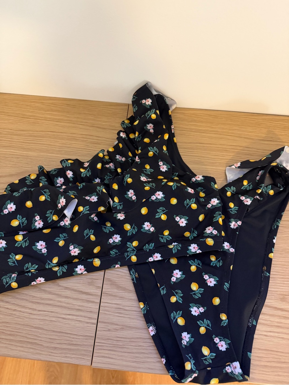 Victoria's Secret Black Lemon Floral Bikini